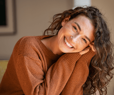 Relaxed Young Woman Smiling