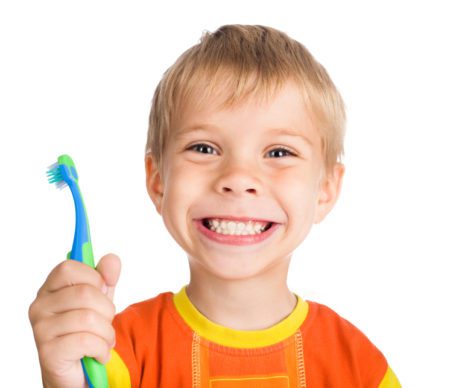 boy with toothbrush